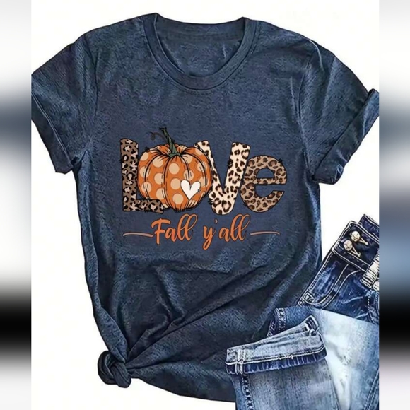 SHEIN Love Fall Y'all Tee - Picture 1 of 5